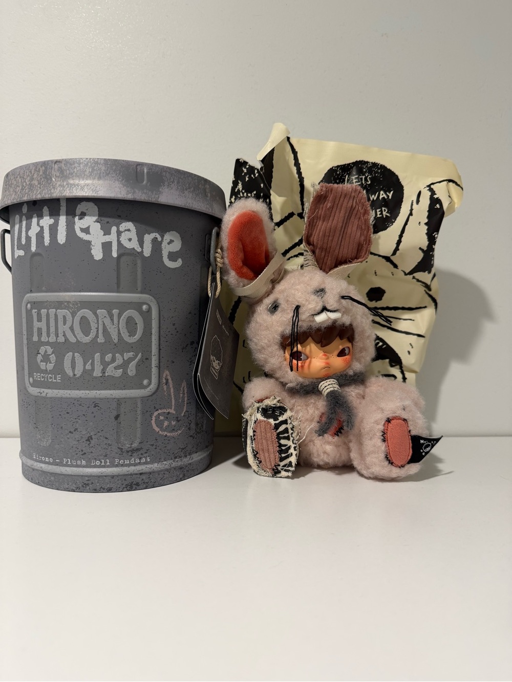Hirono Little Hare PINK Bunny Plush Pendant